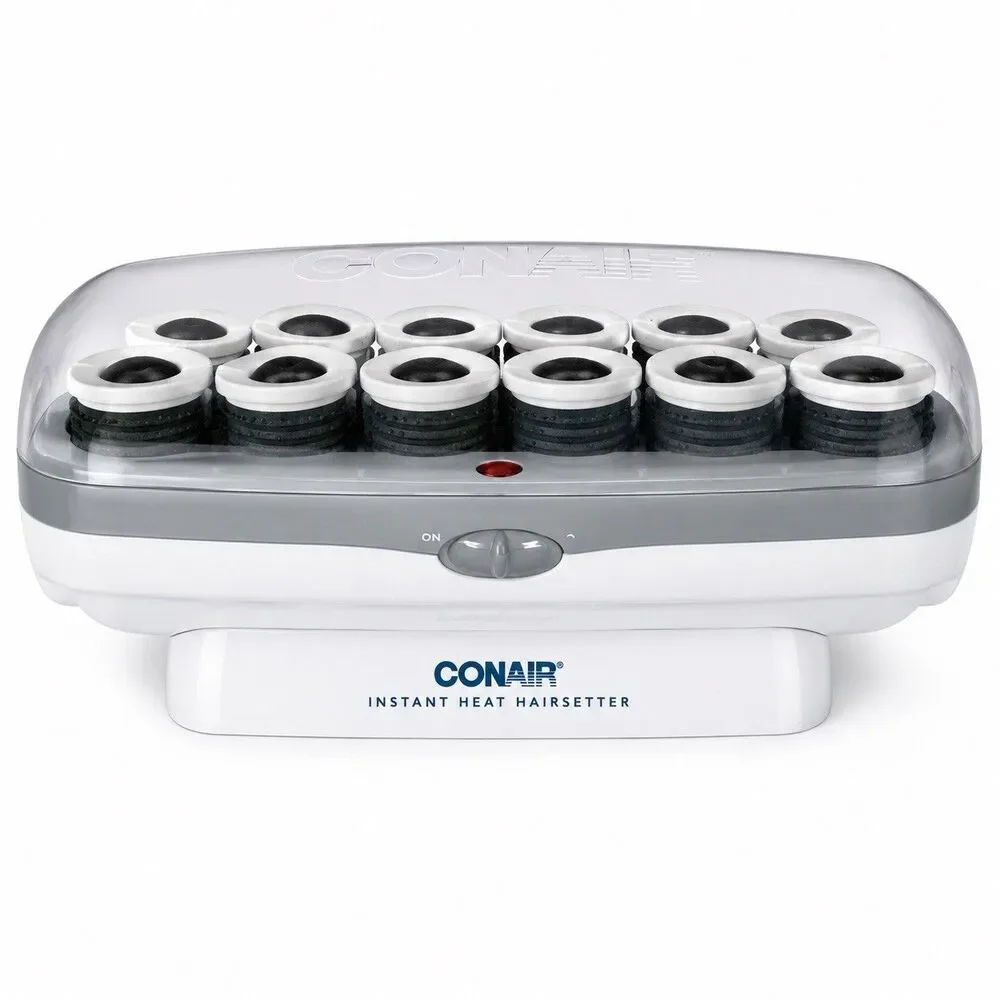 Vtg Conair Instant Heat HairSetter 12 Jumbo 2” Hot Rollers/Clips/ Tested Works